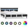Image de vidaXL Cadre de lit avec LED sans matelas gris similicuir 140x200 cm