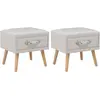 Image de vidaXL Tables de chevet 2 pcs Blanc 40x35x40 cm Similicuir