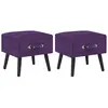 Image de vidaXL Tables de chevet 2 pcs Violet foncé 40x35x40 cm Velours