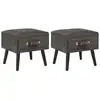 Image de vidaXL Tables de chevet 2 pcs Gris 40x35x40 cm Velours