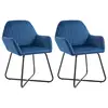 Image de vidaXL Chaises à manger lot de 2 Bleu Velours