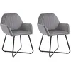 Image de vidaXL Chaises à manger lot de 2 gris velours