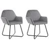 Image de vidaXL Chaises à manger lot de 2 gris velours