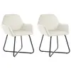 Image de vidaXL Chaises à manger lot de 2 Crème Velours