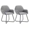 Image de vidaXL Chaises à manger lot de 2 gris clair tissu