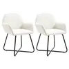 Image de vidaXL Chaises à manger lot de 2 crème tissu
