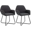 Image de vidaXL Chaises à manger lot de 2 noir tissu