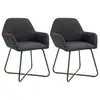 Image de vidaXL Chaises à manger lot de 2 noir tissu