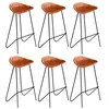 Image de vidaXL Chaises de bar lot de 6 marron cuir véritable