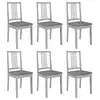 Image de vidaXL Chaises à manger avec coussins lot de 6 gris bois solide