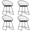 Image de vidaXL Chaises à manger similicuir lot de 4 noir acier