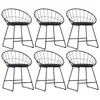 Image de vidaXL Chaises à manger similicuir lot de 6 noir acier