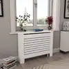 Image de vidaXL Cache-radiateur Blanc 112x19x81,5 cm MDF