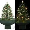 Image de vidaXL Arbre de Noël neigeux avec base de parapluie Vert 75 cm