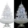 Image de vidaXL Arbre de Noël neigeux avec base de parapluie Blanc 140 cm