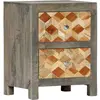 Image de vidaXL Table de chevet Gris 40x30x50 cm Bois de manguier massif