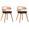 Image de vidaXL Chaises à manger lot de 2 noir bois courbé et similicuir