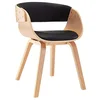 Image de vidaXL Chaise de salle à manger noir bois courbé et similicuir