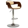Image de vidaXL Tabouret de bar Crème Bois courbé et similicuir