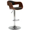 Image de vidaXL Tabouret de bar Gris Bois courbé et tissu
