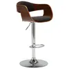 Image de vidaXL Tabouret de bar Gris Bois courbé et tissu