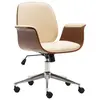 Image de vidaXL Chaise de bureau Crème Bois courbé et similicuir