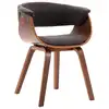 Image de vidaXL Chaise à manger Gris Bois courbé et tissu
