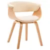 Image de vidaXL Chaise à manger crème bois courbé et similicuir