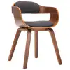 Image de vidaXL Chaise de salle à manger Gris foncé Tissu et bois courbé