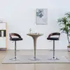 Image de vidaXL Tabourets de bar lot de 2 gris foncé tissu et bois courbé