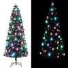 Image de vidaXL Arbre de Noël pré-éclairé avec support et LED 240 cm fibre optique