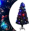 Image de vidaXL Arbre de Noël pré-éclairé avec support et LED 150 cm fibre optique