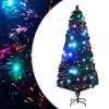 Image de vidaXL Arbre de Noël pré-éclairé avec support et LED 210 cm fibre optique