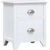 Image de vidaXL Table de chevet Blanc 38x28x45 cm Bois de Paulownia