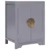 Image de vidaXL Table de chevet Gris 38x28x52 cm Bois de Paulownia