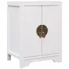 Image de vidaXL Table de chevet Blanc 38 x 28 x 52 cm Bois de Paulownia