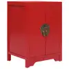 Image de vidaXL Table de chevet Rouge 38 x 28 x 52 cm Bois de Paulownia