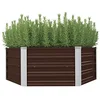 Image de vidaXL Jardinière surélevée Marron 129x129x46 cm Acier galvanisé