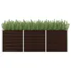 Image de vidaXL Lit surélevé de jardin Marron 240x80x77 cm Acier galvanisé