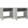 Image de vidaXL Tables de chevet 2 pcs Gris béton 40x30x40 cm Bois d'ingénierie