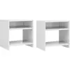 Image de vidaXL Tables de chevet 2pcs Blanc brillant 40x30x40cm bois ingénierie