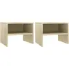 Image de vidaXL Tables de chevet 2 pcs Chêne sonoma 40x30x30 cm Bois ingénierie