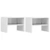 Image de vidaXL Tables de chevet 2pcs Blanc brillant 40x30x30cm Bois ingénierie