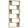 Image de vidaXL Armoire à livres avec 6 grands compartiments et 12 petits compartiments en aggloméré - Meuble haut de gamme pour bureau, bibliothèque, chêne sonoma