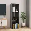 Image de vidaXL Bibliothèque/Meuble TV Gris brillant Bois d’ingénierie