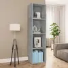 Image de vidaXL Bibliothèque/Meuble TV Gris béton 36x30x143cm Bois d’ingénierie