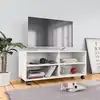 Image de vidaXL Meuble TV avec roulettes Blanc 90x35x35 cm Bois d'ingénierie