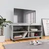 Image de vidaXL Meuble TV avec roulettes Gris béton 90x35x35 cm Bois ingénierie