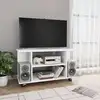 Image de vidaXL Meuble TV avec roulettes blanc 80x40x45 cm bois d'ingénierie