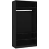 Image de vidaXL Garde-robe, Armoire de Rangement, Étagère à Vêtements, Meuble de Chambre à Coucher, Organisateur de Maison Intérieur, Noir Bois d’Ingénierie